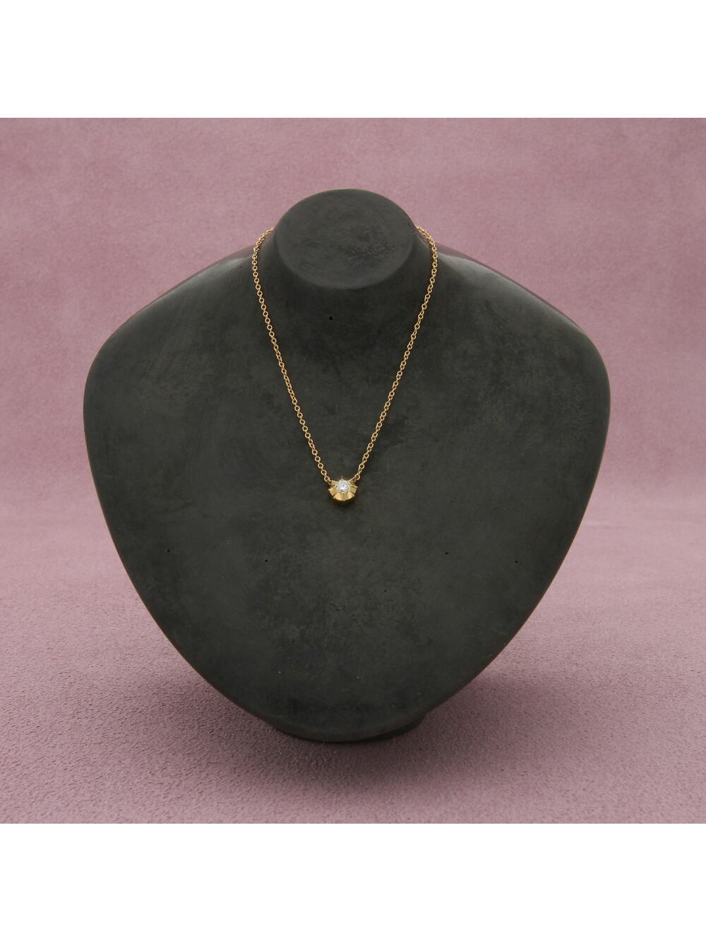 bony levy 18k yellow gold 0.05 ct diamond monaco necklace size 16-18in